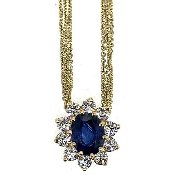 14KY Sapphire And Diamond Pendant Charles Frederick Jewelers Chelmsford, MA