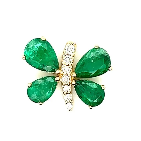 14KY 2.03ctw Emerald And Diamond Pendant Charles Frederick Jewelers Chelmsford, MA
