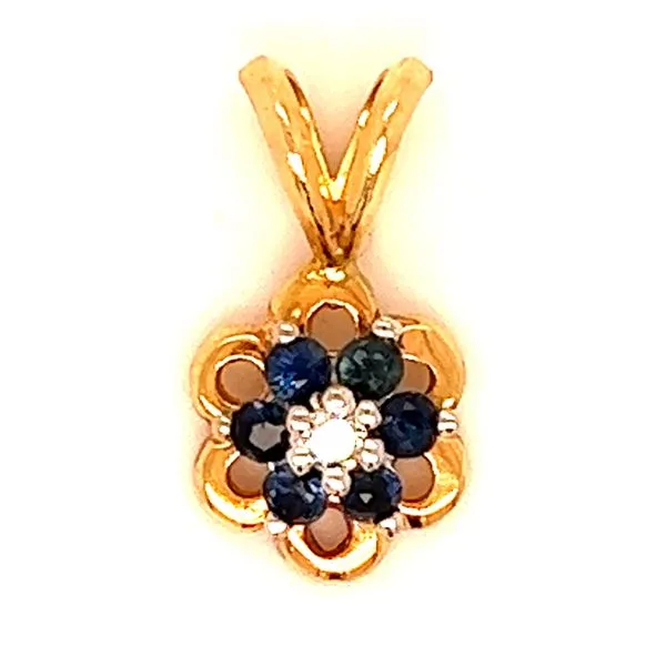 14KY Sapphire And Diamond Pendant Charles Frederick Jewelers Chelmsford, MA