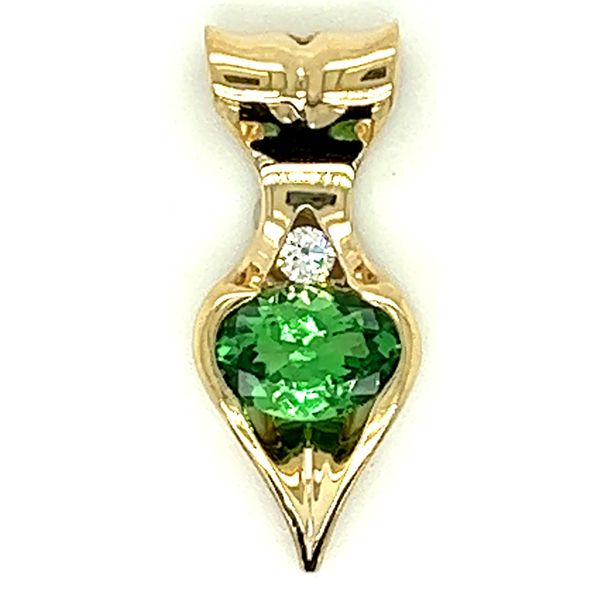 14KY .63ct Tsavorite And .04ctw Diamond Pendant Charles Frederick Jewelers Chelmsford, MA