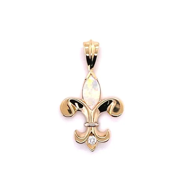 14KY Opal & Diamond Pendant Image 3 Charles Frederick Jewelers Chelmsford, MA