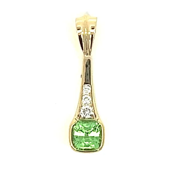 14KY .69ct Tsavorite And .07ct Diamond Pendant Charles Frederick Jewelers Chelmsford, MA