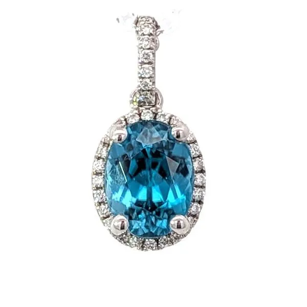 14kw Zircon and Diamond Pendant Charles Frederick Jewelers Chelmsford, MA