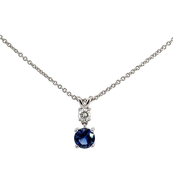 18KW .46ct Royal Blue Sapphire And .11ctw Diamond Pendant Charles Frederick Jewelers Chelmsford, MA