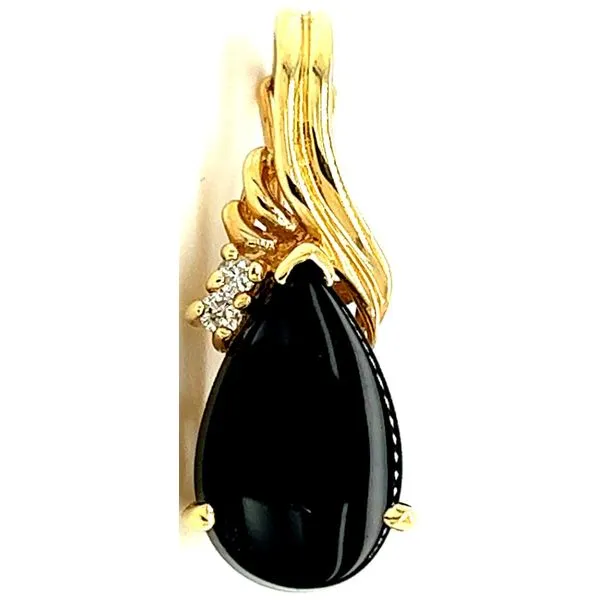 14KY Onyx And Diamond Pendant Charles Frederick Jewelers Chelmsford, MA