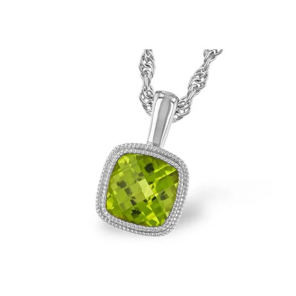 14KW .95ctw Cushion Cut Peridot Pendant similar item image