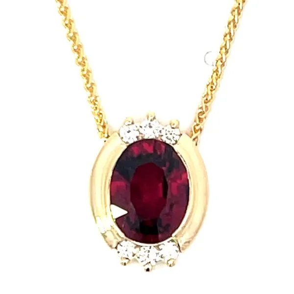 14KY 5.03ct Rhodolite And .23ctw Diamond Pendant similar item image