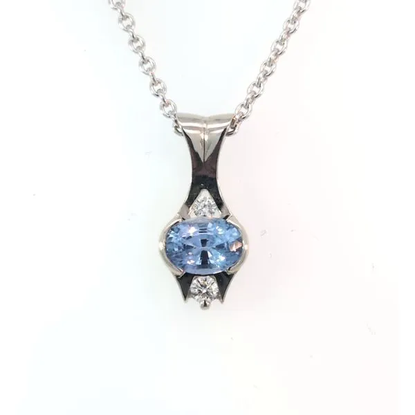 14KW 1.01ct Sapphire And .09ctw Diamond Pendant similar item image