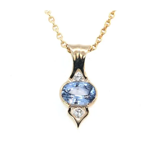 14KY 1.581ct Sapphire And .12ctw Diamond Pendant similar item image