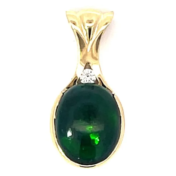 14KY 3.01ct Black Opal And .07ct Diamond Pendant similar item image