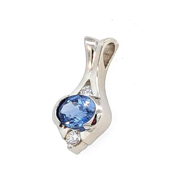 14kw Sapphire and Diamond Pendant Image 2 Charles Frederick Jewelers Chelmsford, MA
