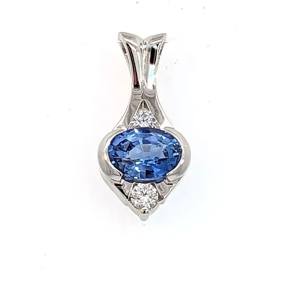 14kw Sapphire and Diamond Pendant Charles Frederick Jewelers Chelmsford, MA