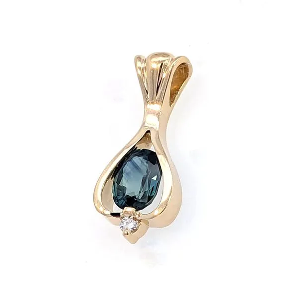 14ky Sapphire and Diamond Pendant