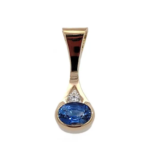 14ky Sapphire and Diamond Pendant Charles Frederick Jewelers Chelmsford, MA