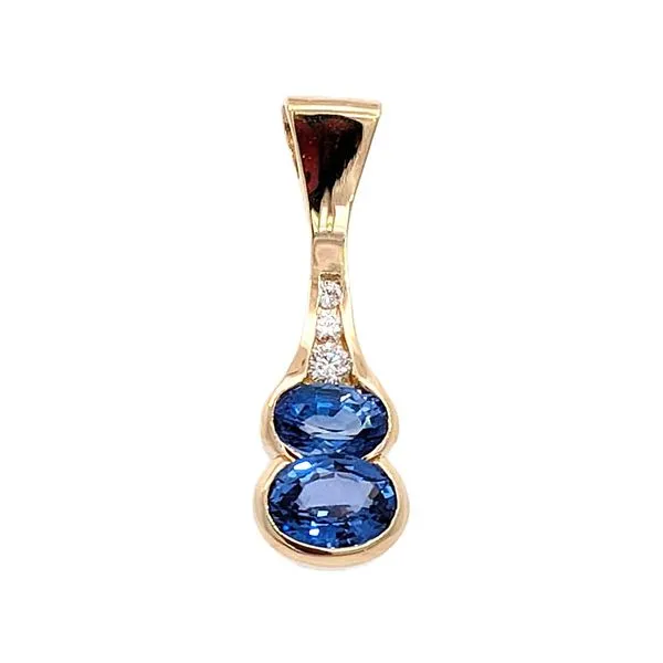 14ky Sapphire and Diamond Pendant