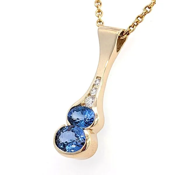 14ky Sapphire and Diamond Pendant