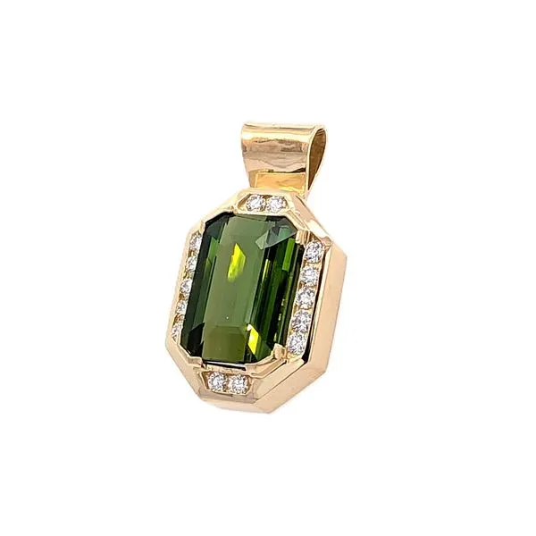 18ky Tourmaline and Diamond Pendant