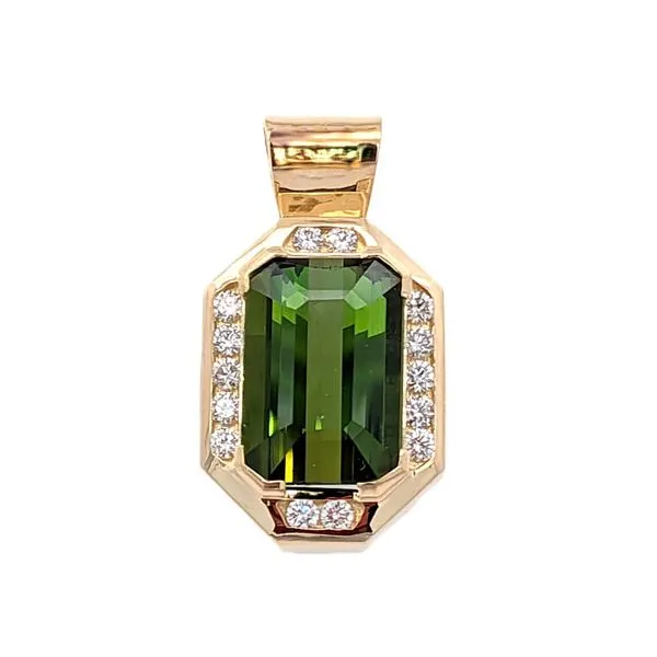 18ky Tourmaline and Diamond Pendant