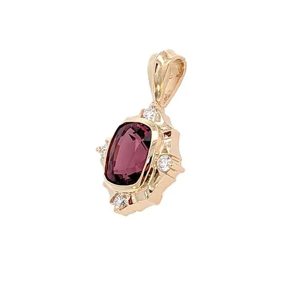 14ky Garnet and Diamond Pendant