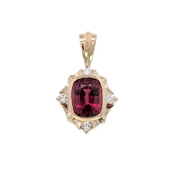 14ky Garnet and Diamond Pendant