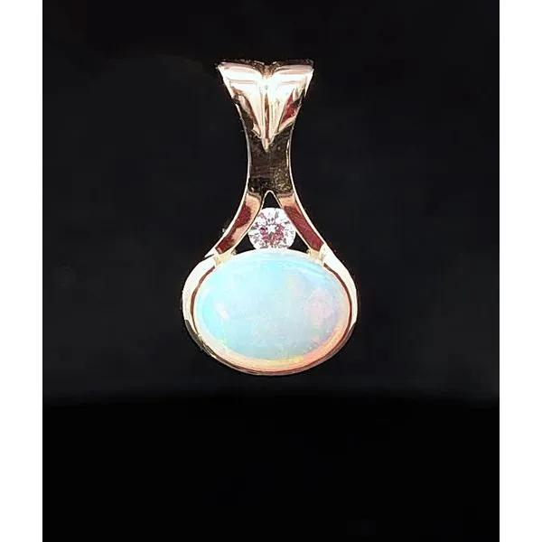14ky Opal and Diamond Pendant