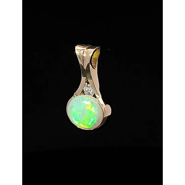 14ky Opal and Diamond Pendant