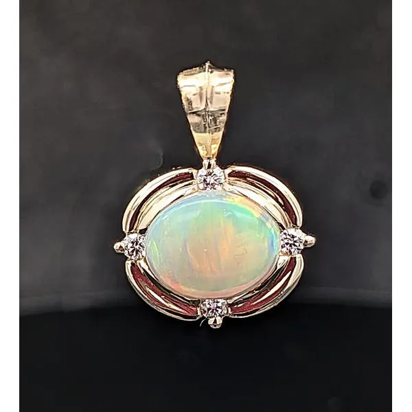 14ky Opal and Diamond Pendant