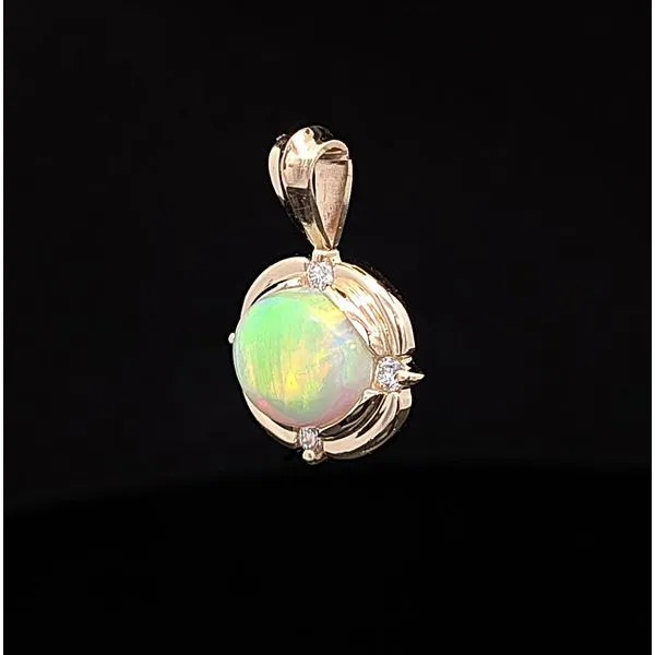14ky Opal and Diamond Pendant
