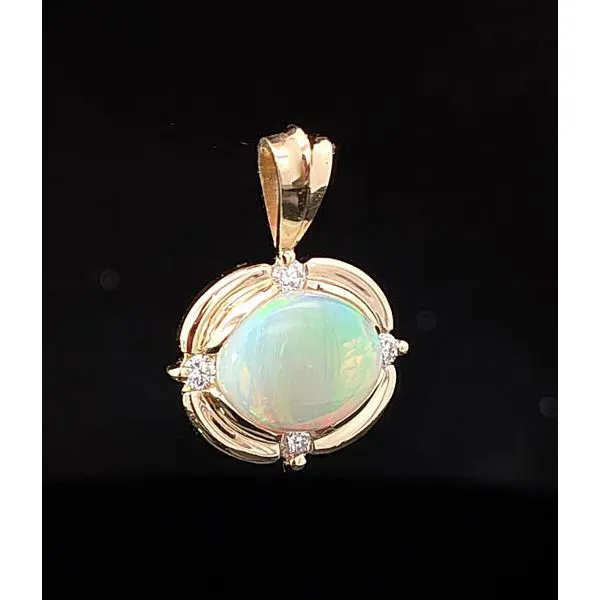14ky Opal and Diamond Pendant