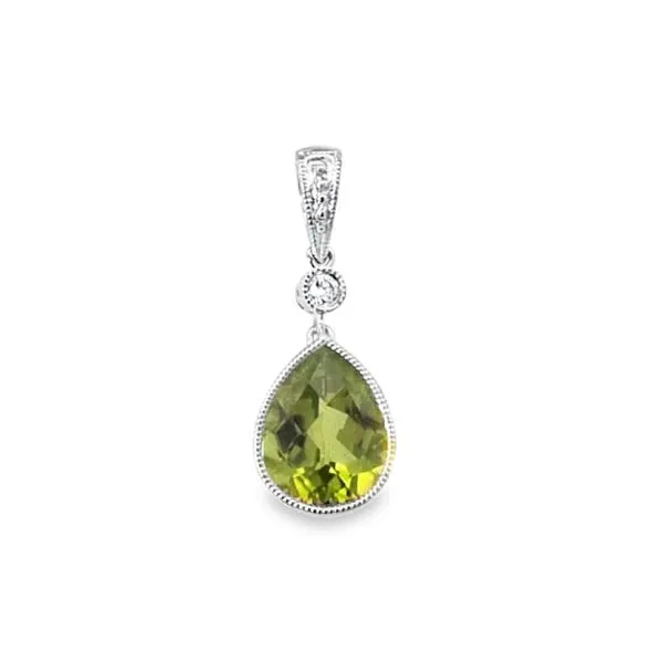 14kw Peridot and Diamond Pendant Charles Frederick Jewelers Chelmsford, MA
