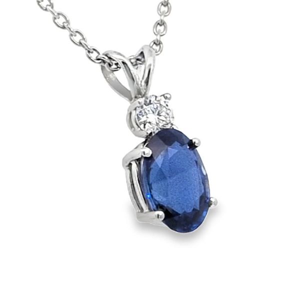 14kw Sapphire and Diamond Pendant Image 2 Charles Frederick Jewelers Chelmsford, MA