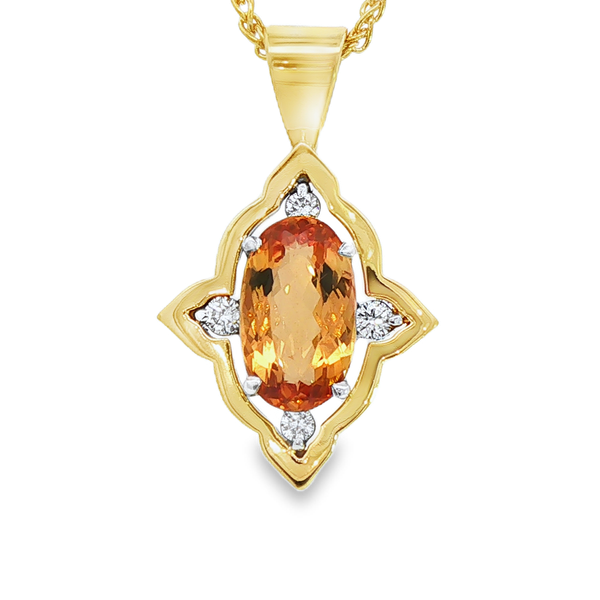 2.48ct Topaz and Diamond Pendant Charles Frederick Jewelers Chelmsford, MA