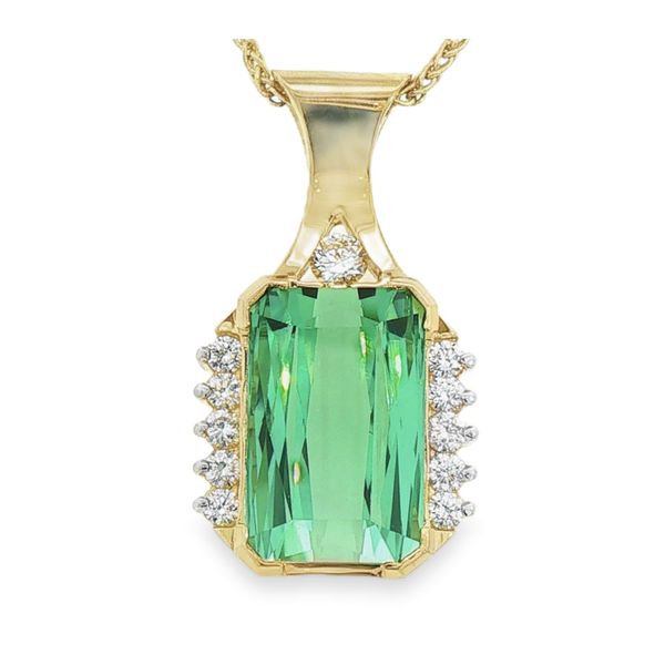 9.0ct Tourmaline and Diamond Pendant Charles Frederick Jewelers Chelmsford, MA