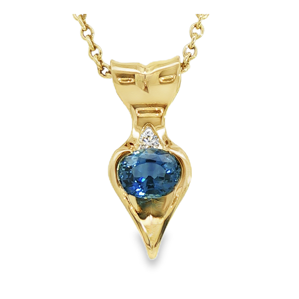 .86ct Sapphire and Diamond Pendant Charles Frederick Jewelers Chelmsford, MA
