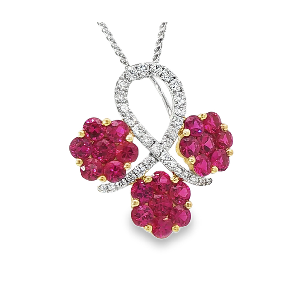 2.50ctw Ruby and Diamond Pendant Image 2 Charles Frederick Jewelers Chelmsford, MA