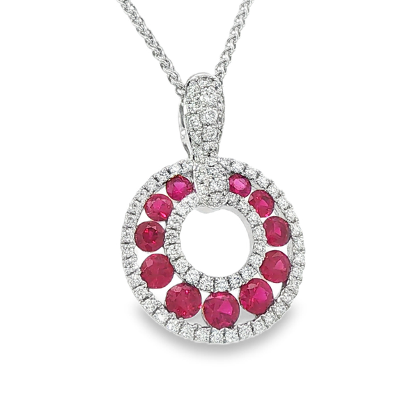 1.03ctw Ruby and Diamond Pendant Image 2 Charles Frederick Jewelers Chelmsford, MA