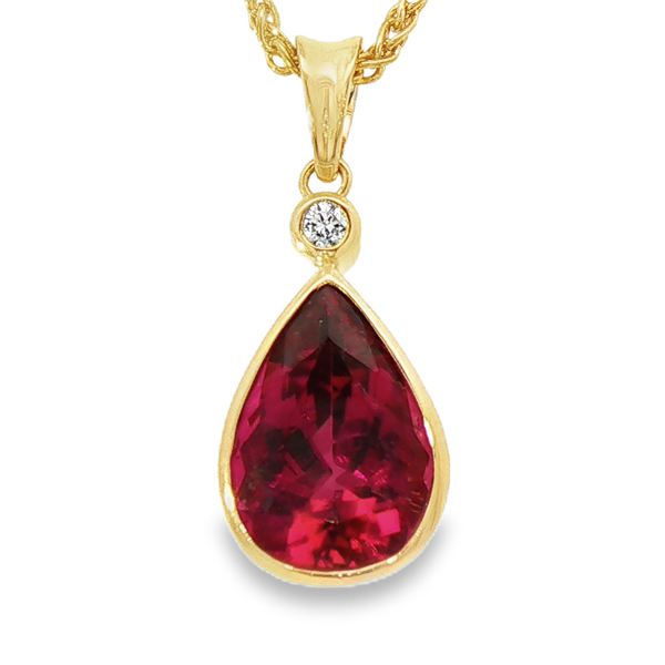 18kt 3.05ct Pink Tourmaline Pendant Charles Frederick Jewelers Chelmsford, MA