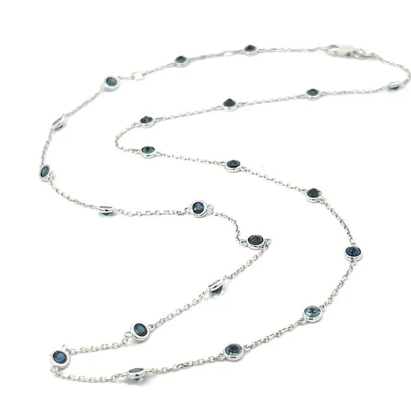 14KW Blue Sapphire Necklace Charles Frederick Jewelers Chelmsford, MA