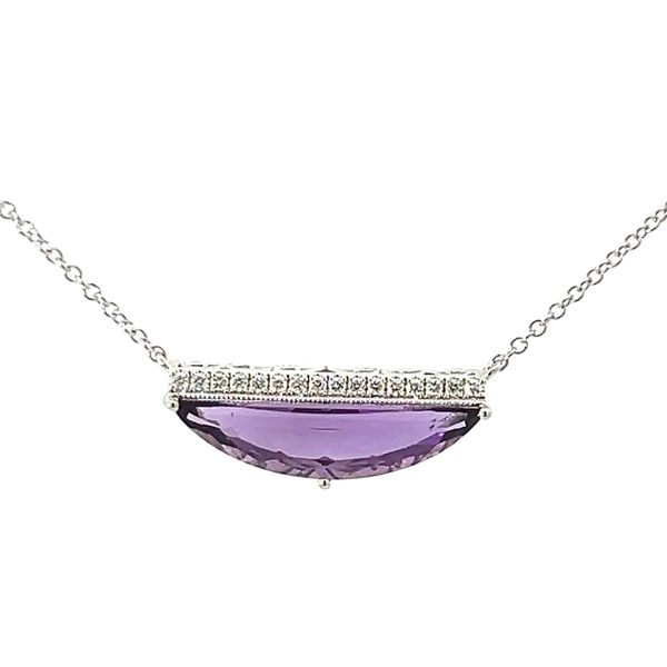 14k Amethyst & Diamond Necklace Charles Frederick Jewelers Chelmsford, MA