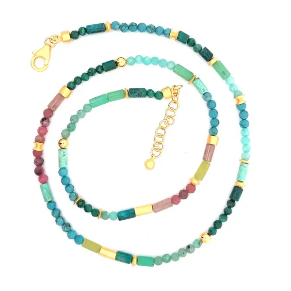 Joyla Multi-Stone 24k Vermeil Necklace Image 2 Charles Frederick Jewelers Chelmsford, MA