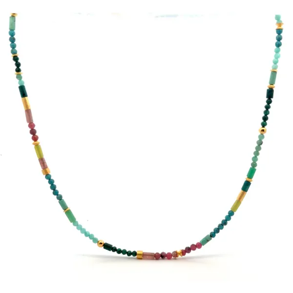 Joyla Multi-Stone 24k Vermeil Necklace Charles Frederick Jewelers Chelmsford, MA