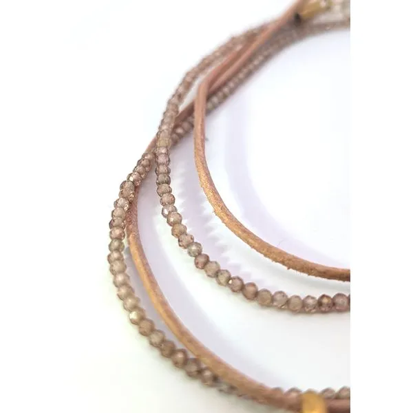 Joyla Zircon, Pearl, and leather 24k Vermeil Necklace Image 2 Charles Frederick Jewelers Chelmsford, MA