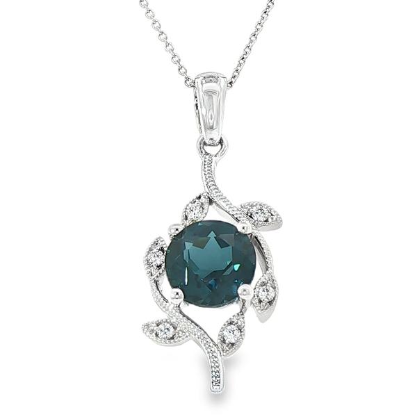14w London Blue Topaz and Diamond Necklace Charles Frederick Jewelers Chelmsford, MA