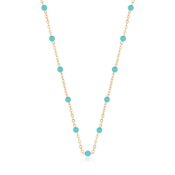 14KY 18in Turquoise Bead Necklace Charles Frederick Jewelers Chelmsford, MA