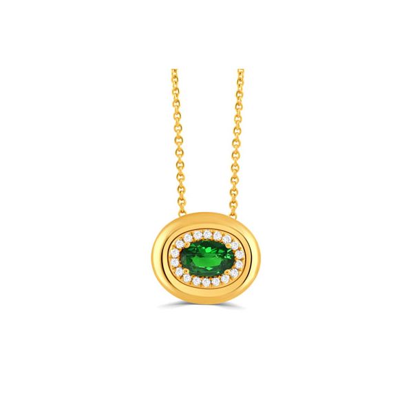 18Ky Tsavorite & Diamond Necklace Charles Frederick Jewelers Chelmsford, MA