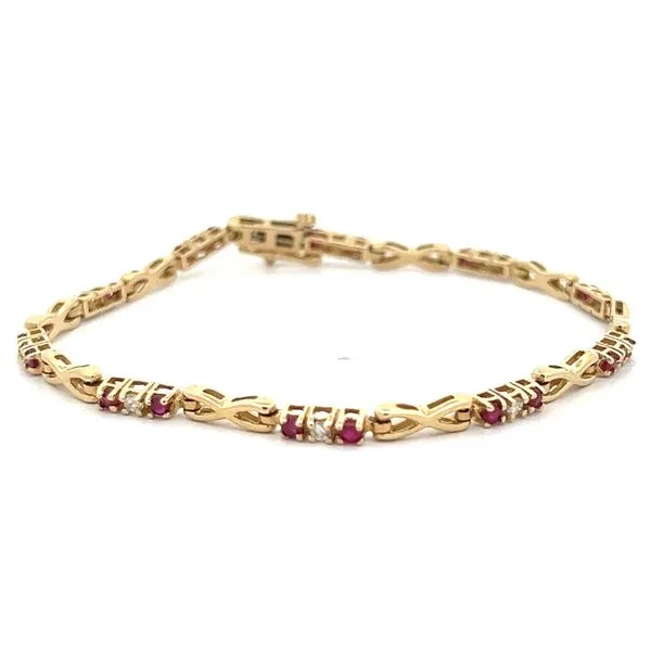 14KY .60ctw Ruby And .20ctw Natural Diamond Tennis Bracelet Charles Frederick Jewelers Chelmsford, MA