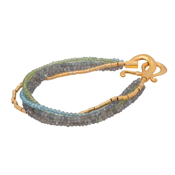 Joyla Peridot, Labradorite, Apatite and 24k Vermeil Bracelet Charles Frederick Jewelers Chelmsford, MA
