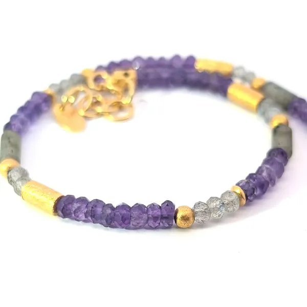 Joyla Amethyst, Labradorite, and 24k Vermeil Bracelet