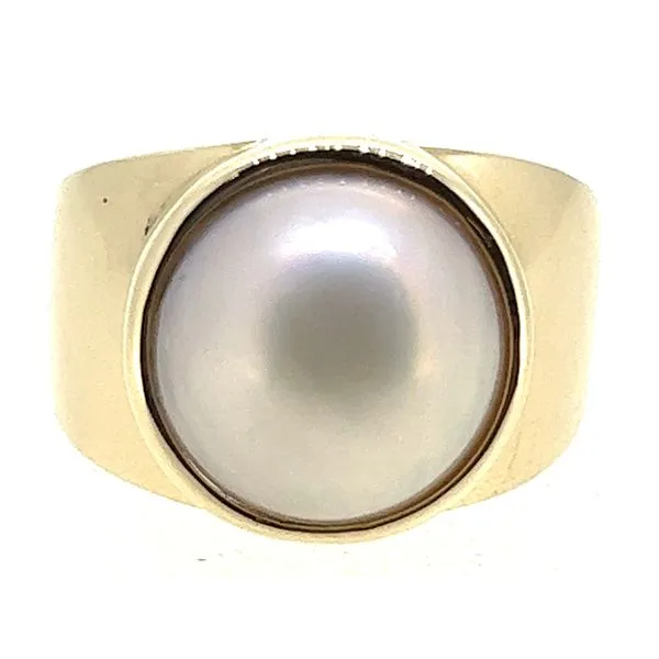 14KY 12mm Mobe Pearl Bezel Set.-Estate Charles Frederick Jewelers Chelmsford, MA