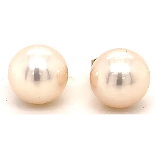 14KY 9mm Cultured Fresh Water Pearl Studs